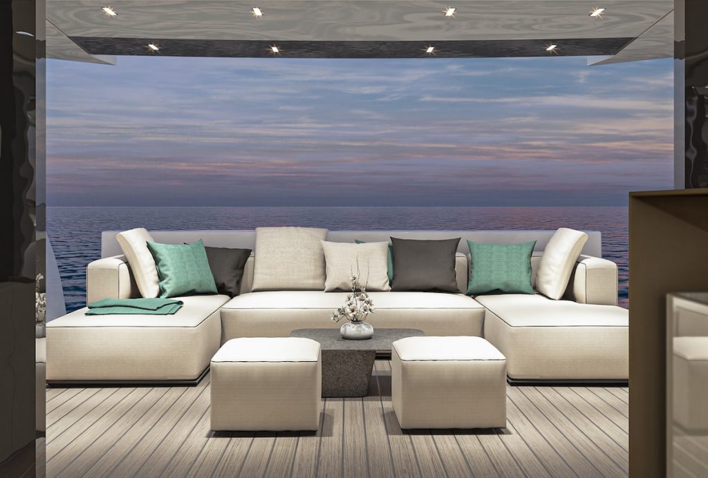 Arcadia Yachts stern sofa