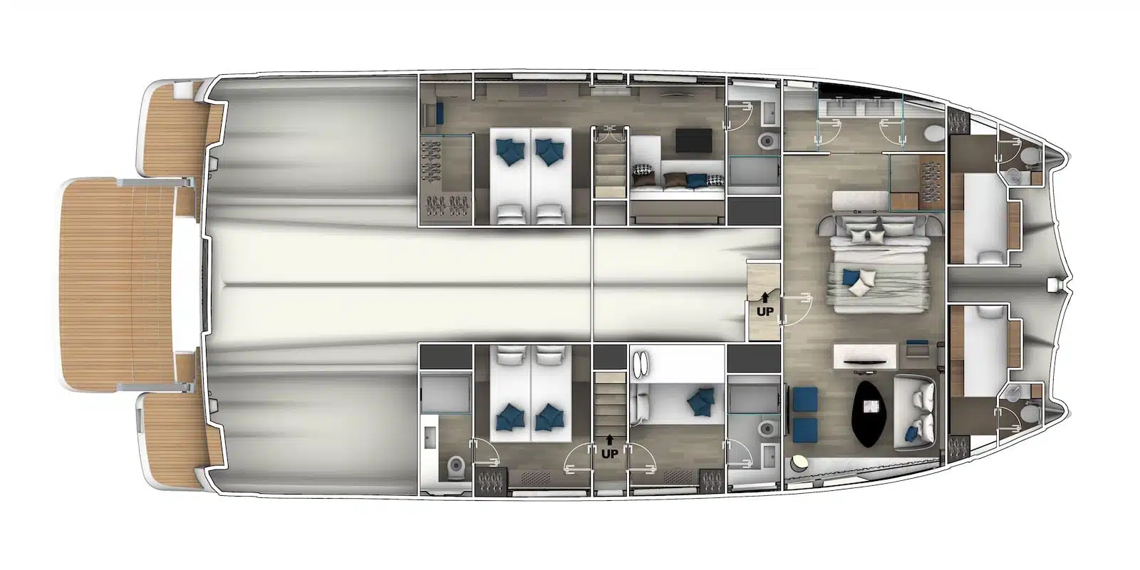 Interior 4 + 2 cabin Galley Down