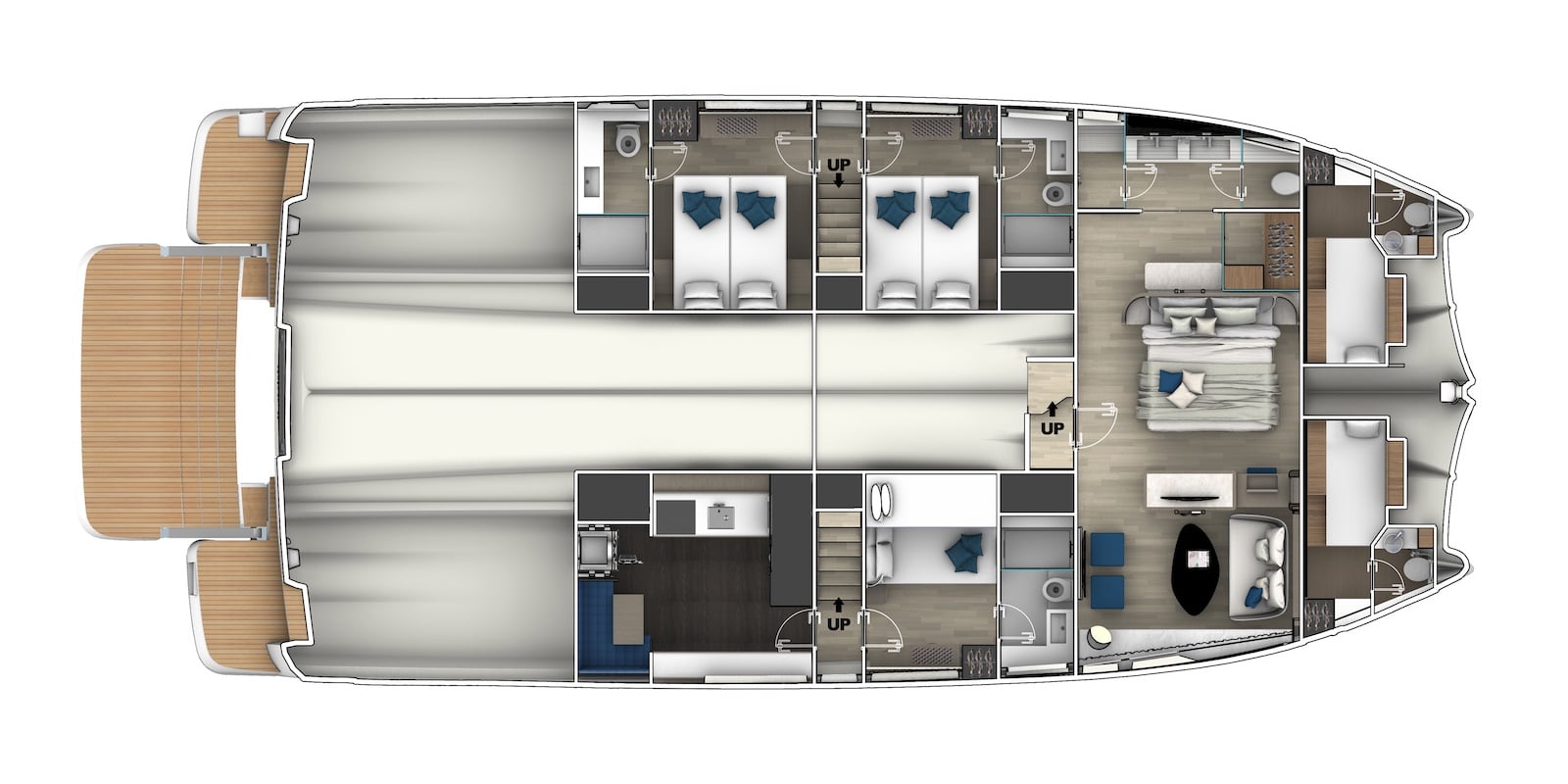 Interior 4 + 2 cabin Galley Down