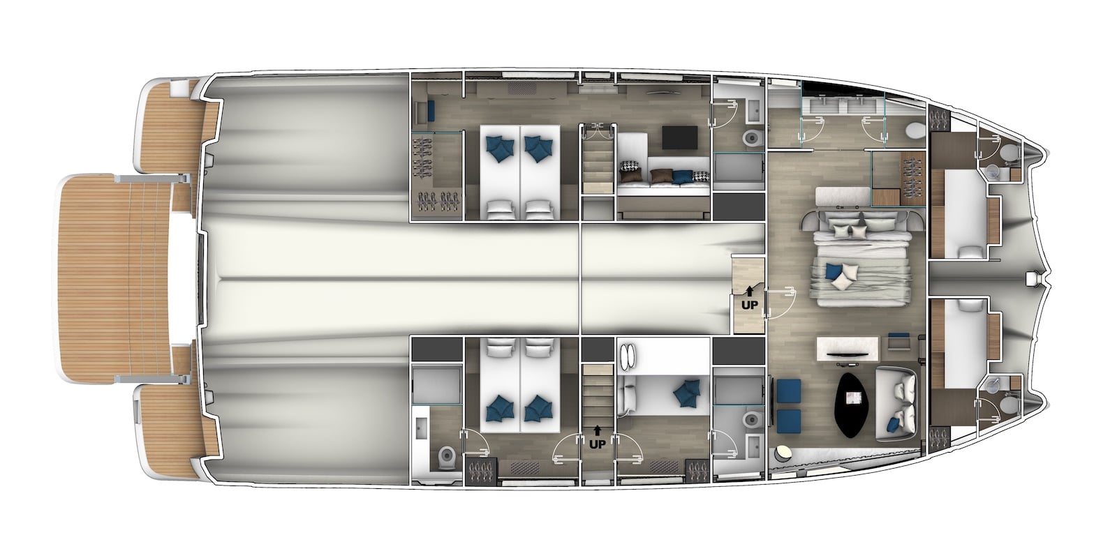 Interior 4 + 2 cabin Galley Up