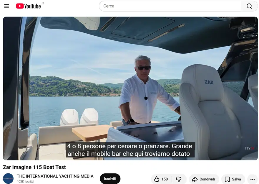 Beispiel: YouTube-Kanal von „The International Yachting Media“
